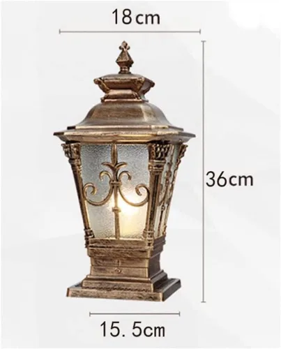 Vista 5 de TOEWOE Luz de poste al aire libre, luces de columna al aire libre, luces de pilar de patio exterior, linterna de poste de aluminio, luces de pilar