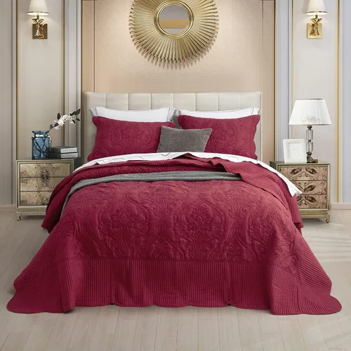 Vista 24 de CHIXIN - Juego de colcha tamaño King/Cal King extragrande, diseño de Navidad, microfibra ligera y suave, 4 piezas