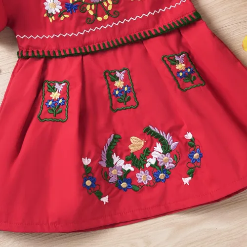 Vista 5 de Aalizzwell Vestido bordado de manga corta para bebé niña pequeña