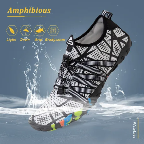Vista 2 de WateLves Water Shoes Mens Womens Beach Swim Shoes Quick-Dry Aqua Socks Pool Shoes for Surf Yoga Water Aerobics
