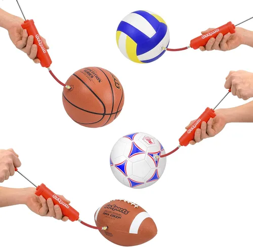 Vista 4 de GoSports Bomba de inflado de pelota deportiva, paquete de 3 con agujas y bolsa de viaje, ideal para padres, entrenadores y campamentos deportivos