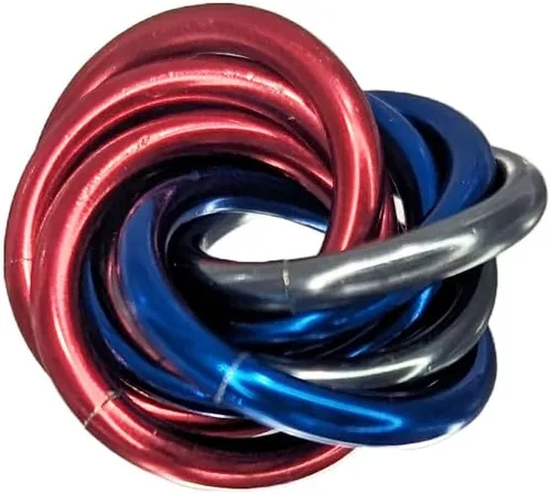 Vista 6 de Bola Fidget Möbii (MultiColor): Herramienta de juguete silenciosa para aliviar el estrés, ansiedad y estimular el ADHD para el hogar, viajes Cromo