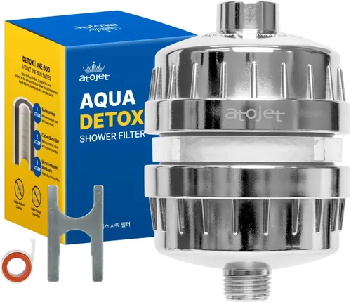 Vista 10 de Filtro de ducha Aqua Detox influenciado por la tradición de belleza de Corea. Alivia la sequedad y la irritación mientras mejora la salud de la piel
