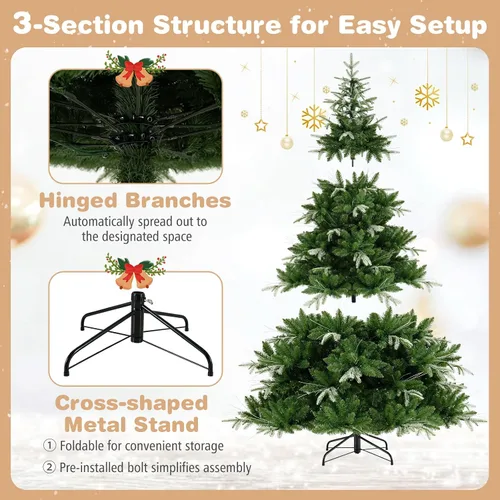 Vista 5 de GOFLAME Árbol de Navidad preiluminado de 7.5 pies con control remoto 3-Verde