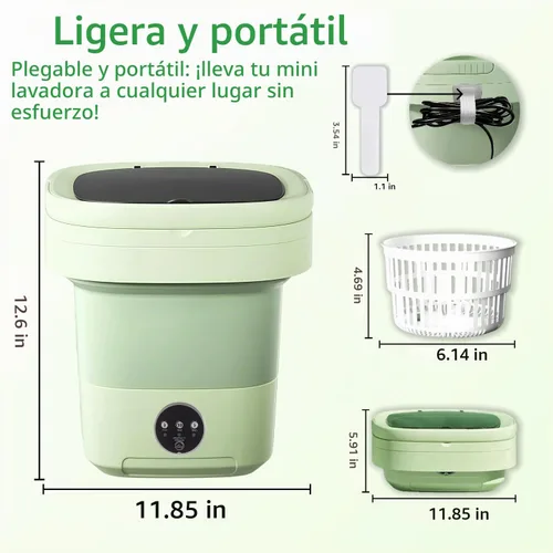 Vista 6 de Lavadora portátil, mini lavadora, mini lavadora de 16 litros con cesta giratoria, ropa de bebé de limpieza profunda, ropa interior, calcetines, ropa