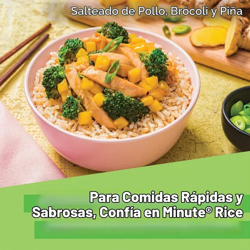 Vista 6 de Arroz integral Minute, arroz integral instantáneo para comidas rápidas, caja de 14 onzas