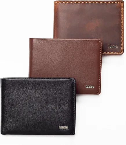 Vista 7 de DiLoro Carteras para hombres de cuero RFID biplold cartera Flip ID monedero, Negro medianoche), 81083-NABK