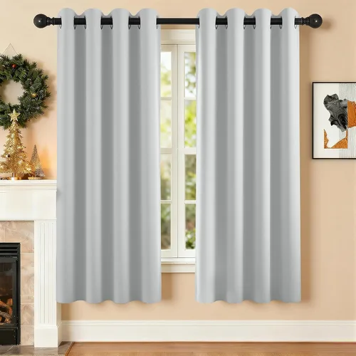 Vista 36 de Cortinas de oscurecimiento de habitación de 45 pulgadas de largo para dormitorio y sala de estar, cortinas térmicas aislantes con ojales