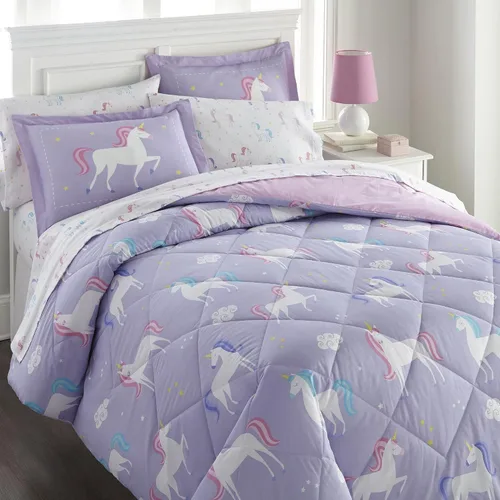 Vista 8 de Wildkin Juego de ropa de cama matrimonial de 7 piezas, edredón, sábanas y fundas de almohada 100% algodón para acurrucarse (tierra de dinosaurios)