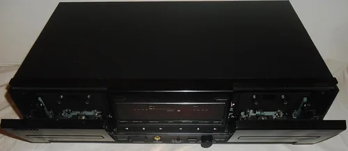 Vista 5 de Onkyo TA-RW303 Cubierta de cinta estéreo de doble casete con reversa automática y cables AV Sonido de audio musical - Muy raro