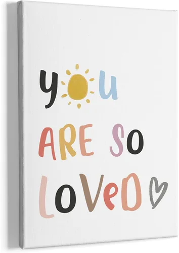 Vista 5 de HIWX Lienzo enmarcado con cita positiva con texto en inglés "I Love You To The Moon And Back" (I Love You To The Moon And Back) - Lienzo enmarcado