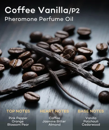Vista 2 de purefittech Aceite de perfume de feromonas para mujer, fragancia enrollable de vainilla de café de larga duración, perfume de aceite esencial puro