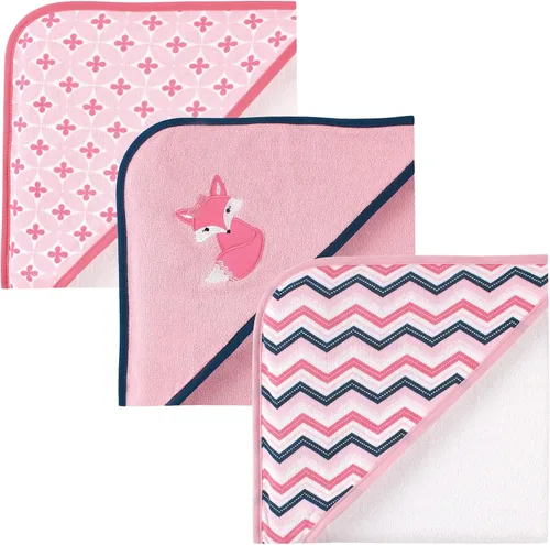 Vista 12 de Luvable Friends Toallas unisex con capucha de rizo de algodón para bebé, elefante básico, talla única