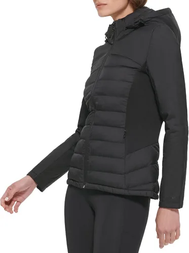 Vista 2 de Calvin Klein Paneles laterales ligeros de buceo para mujer con capucha y bolsillos con cremallera