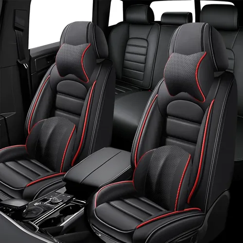 Vista 8 de 5 fundas de asiento para Mazda2 2011-2023, fundas de asiento de automóvil de cuero, impermeables, suaves, cómodas fundas de asiento de automóvil