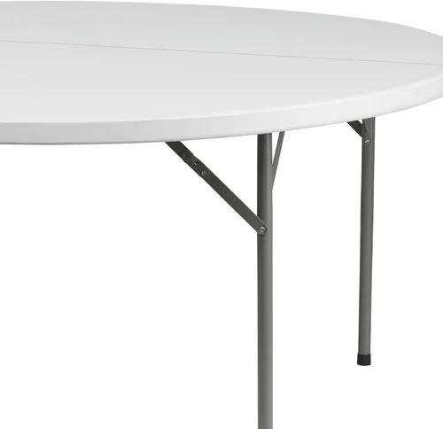 Vista 6 de Flash Furniture Elon Mesa plegable redonda de plástico blanco granito de 5 pies