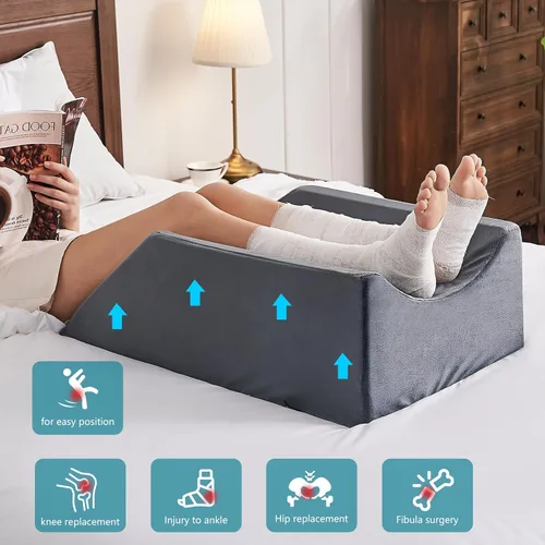 Vista 6 de JOYWOO Almohada de Soporte de Elevación para Dos Piernas – Ideal para Después de Reemplazo de Cadera, Dormir de Espalda, Alivio de Hinchazón. Cómoda