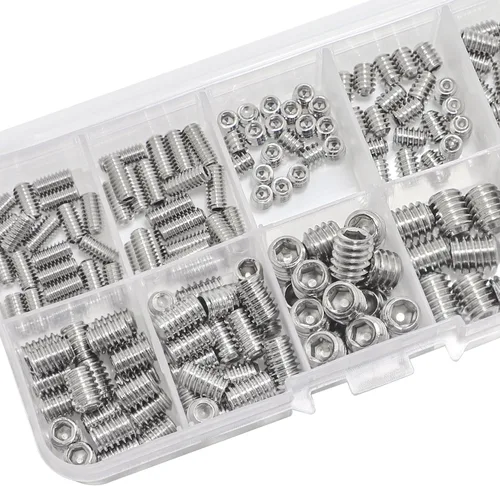 Vista 6 de 380 piezas de 20 tamaños, 4#-40 a 3/8 "-16 de acero inoxidable interno hexagonal de acero inoxidable, juego de tornillos surtidos