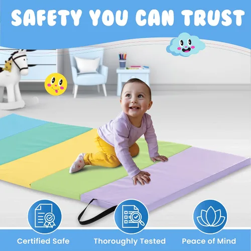 Vista 5 de New Bounce Tumbling Mat for Kids - Gymnastics Mat - Folding Exercise Tumble Mat for Home Gyms