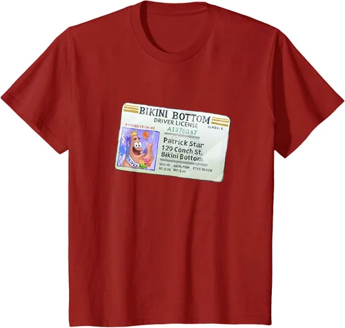 Vista 65 de SpongeBob SquarePants Camiseta con logotipo de Patrick Star Driver License King, Negro