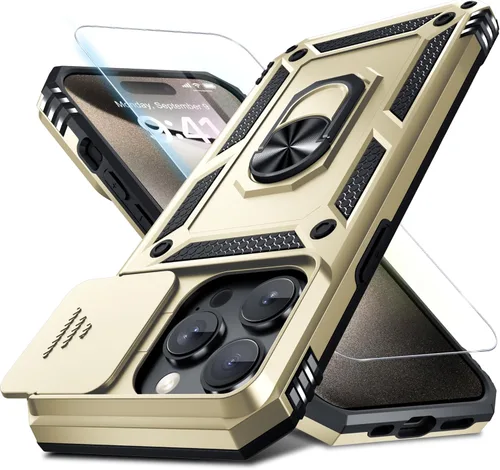 Vista 35 de Janmitta Funda para iPhone 8 Plus/7 Plus/6 Plus, Cubierta de Teléfono con Cubierta Deslizante Integrada para Lente de Cámara + Protector