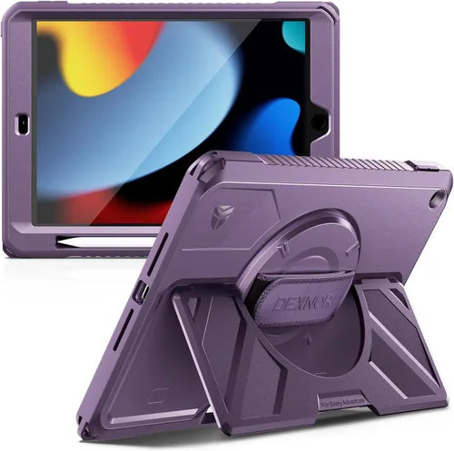 Vista 27 de Dexnor Funda para iPad mini 7 (A17 Pro) 2024/mini 6 2021 de 8.3 pulgadas, funda protectora resistente con correa de mano giratoria de 360° y soporte