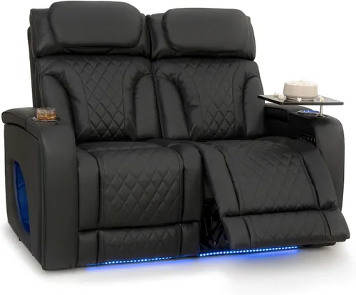 Vista 15 de Seatcraft Luminis 365 - Asiento de cine en casa (fila de 2 biplazas), color carmesí