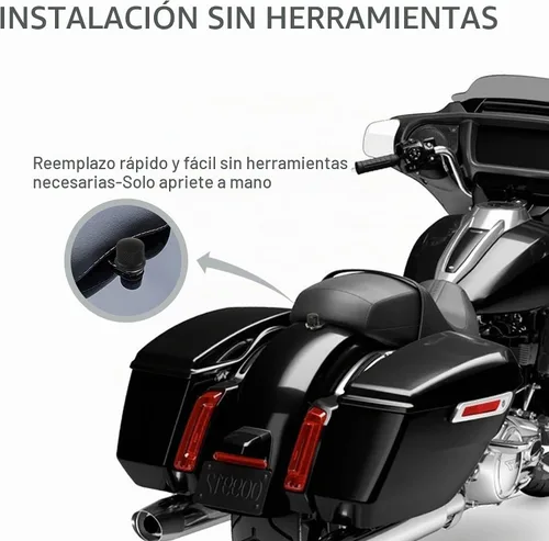Vista 6 de Tornillo de perno de asiento de aleación de aluminio negro adecuado para Harley Davidson 1996-2024 (1 perno)