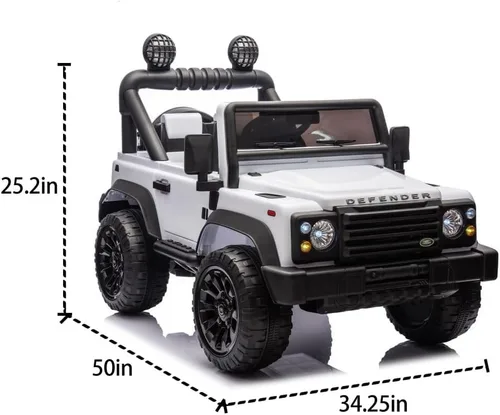 Vista 2 de Licensed Land Rover Defender 24V Kids Ride-On Car, 2WD, Parent Control