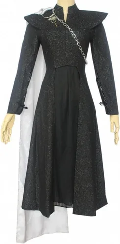 Vista 5 de Daenerys Targaryen - Disfraz de cosplay para mujer, vestido de guerrero dragón, traje de batalla para Halloween (M, estilo 1)