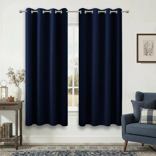 Vista 101 de KOUFALL Cortinas de Baño Aqua para Ventana, Juego de 2 Paneles Decoración Costera Cortinas Cortas Opacas para Ventana Pequeña de Cocina Puerta