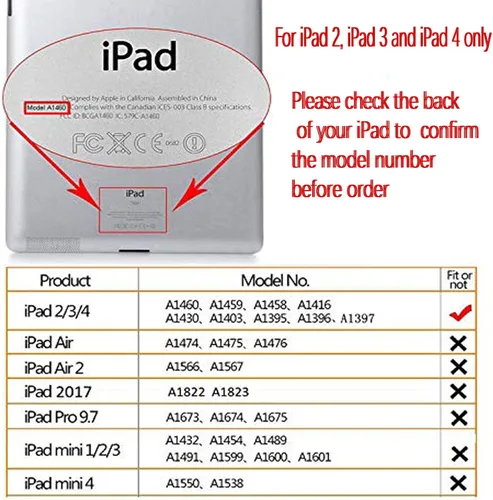 Vista 2 de Funda iPad 2, Funda iPad 3, Funda iPad 4, JYtrend (R) Soporte Rotatorio cierre magnético auto encendido/ apagado para iPad 2/3/4 A1395 A1396 A1397
