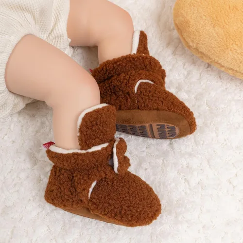 Vista 22 de Botines de forro polar para bebés, niños y niñas, pantuflas antideslizantes con agarre suave, zapatos de calcetín para recién nacidos, cuna