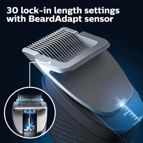 Vista 2 de Norelco Philips Series 9000, Ultimate Precision Beard and Hair Trimmer with Beard Sense Technology for an Even Trim, BT9810/40 Negro