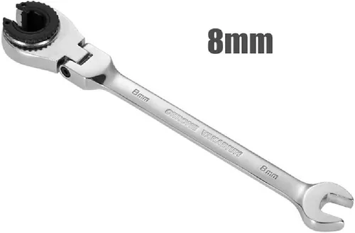 Vista 2 de SagaSave Llave de trinquete de cabeza flexible abierta de extremo abierto llave combinada de trinquete de doble apertura, herramienta de mano, llave