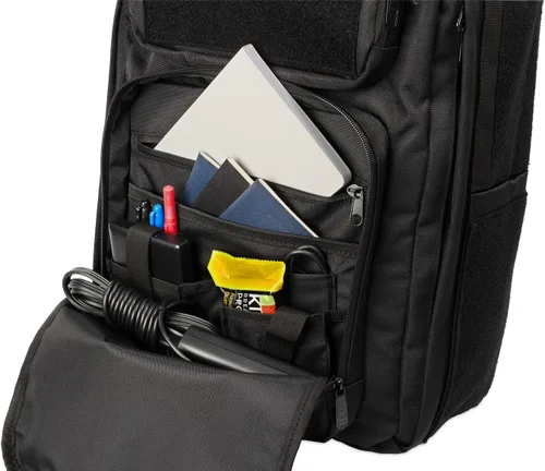 Vista 4 de HEDi HEDiGEAR Backpack SUMMIT (Black) – Large 23L Backpack with Hook & Loop Panels for Patches, Durable 1000 D Nylon and Multiple Pocket Storage for