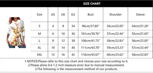 Vista 4 de Easter Bunny Tshirt Women, Womens Funny Bunny Easter Shirts Long Sleeve V Neck Sweatshirt Loose Pullover Casual Tops
