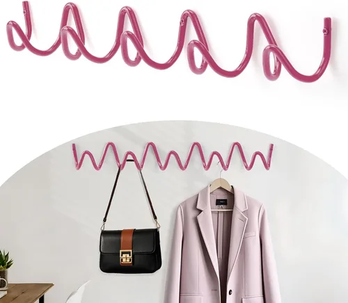 Vista 13 de Perchero de Pared con Montaje en Pared, Ganchos de Pared Creativos con Capacidad de 20KG, Fácil Instalación, Ganchos Multiusos para Abrigo, Negro