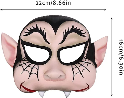 Vista 2 de Máscara de carnaval para fiesta de Halloween, 9 caras, máscara de Halloween, bola de EVA, media decoración, máscara de fiesta, recuerdos de fiesta