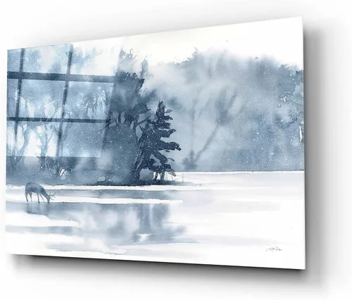 Vista 2 de Epic Art 'Winter Lake' de Katrina Pete, arte de pared de vidrio acrílico, 16 x 12 pulgadas
