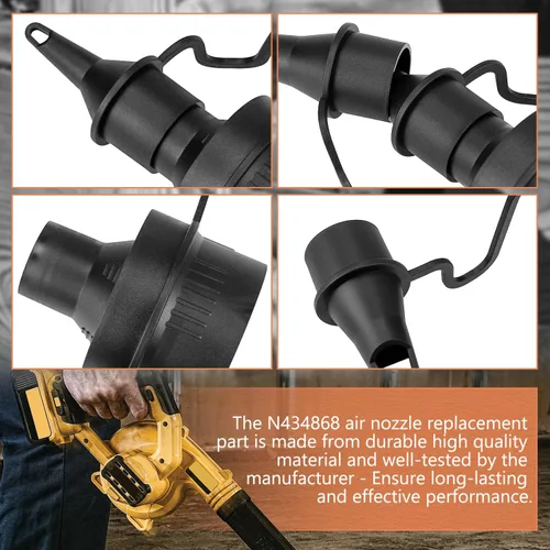 Vista 3 de Boquilla de aire de repuesto para sopladores de hojas DeWalt que sustituye a N434868 se adapta a DCE100B DCE100M1