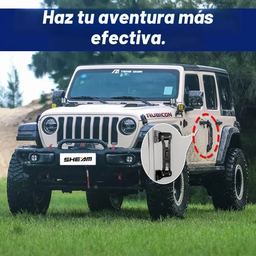 Vista 5 de Pedal plegable de bisagra de puerta compatible con Jeep Wrangler JK JL JLU Gladiator JT 2007-2023, excepto Gladiator 2021: aleación de aluminio