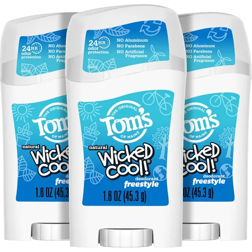 Vista 12 de Tom’s of Maine Freestyle ¡Locamente genial! Desodorante natural para adolescentes, barra de desodorante sin aluminio, 1.6 onzas (paquete de 3)