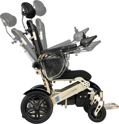 Vista 5 de Silla de ruedas eléctrica reclinable, ligera, de primera calidad, silla de ruedas eléctrica reclinable automática
