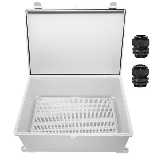 Vista 15 de Zulkit - Caja de conexiones plástico ABS impermeable IP65 - Cajas eléctricas con carcasa con bisagras para exteriores universales - Recinto