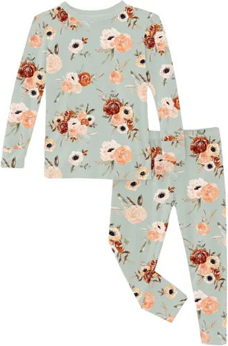 Vista 138 de KicKee Pants Conjunto de pijama de manga larga con estampado de piezas