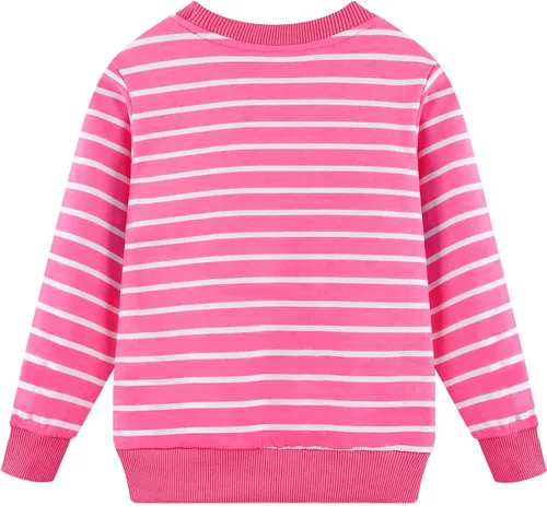 Vista 25 de Sudaderas para niñas pequeñas, cuello redondo, sin botones, de manga larga, para invierno, casual, ropa 2T-7T, Dinosaurio