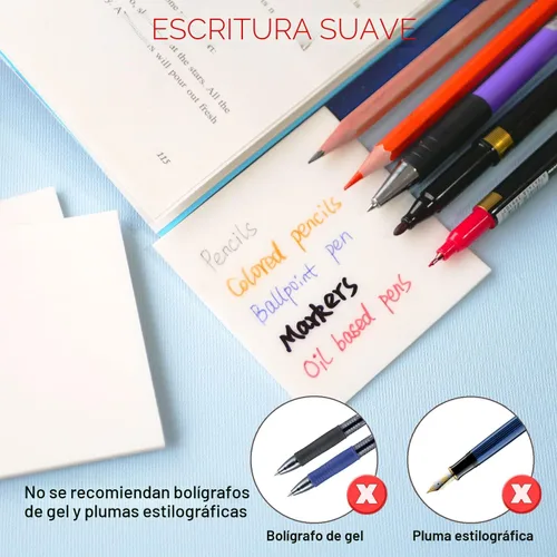 Vista 4 de ENLUOM 400 hojas de notas adhesivas transparentes de colores, notas adhesivas translúcidas de 3 x 3 pulgadas, nota autoadhesiva transparente pastel