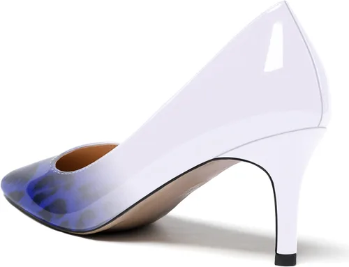 Vista 7 de WAYDERNS Zapatos de tacón medio de charol sólido para mujer, con puntera puntiaguda, 2.5 pulgadas