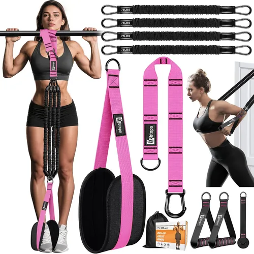 Vista 11 de Pull Up Assistance Bands Set, 300 lbs Max Heavy Duty Resistance Bands with Adjustable Strap, Non-Slip Handle & Door Anchor, Full Body Strength